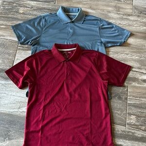 Blue and Red set of Golf Polo Shirts Casual Knit